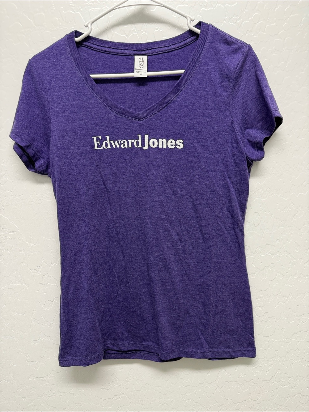 Edward Jones Women's Purple V-Neck Short Sleeve Logo Tee
